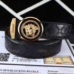 Perfect Replica Versace Leather Belt - Gold Medusa Head